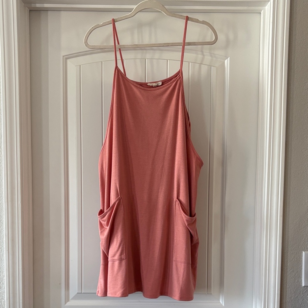 Moa Moa Strapless Dress in Coral Pink